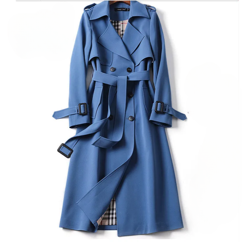 Stylish Ladies Trench Coat - Astra-Light blue-S-The Livary