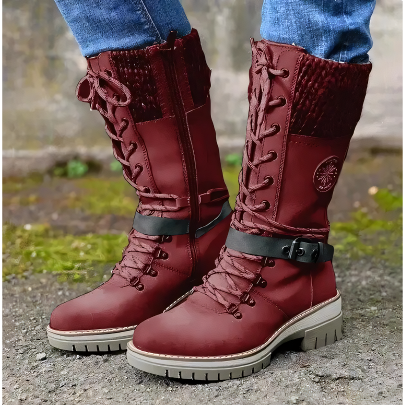 Fashionable Winter Boots for Women - Livia-Red-2.5-The Livary