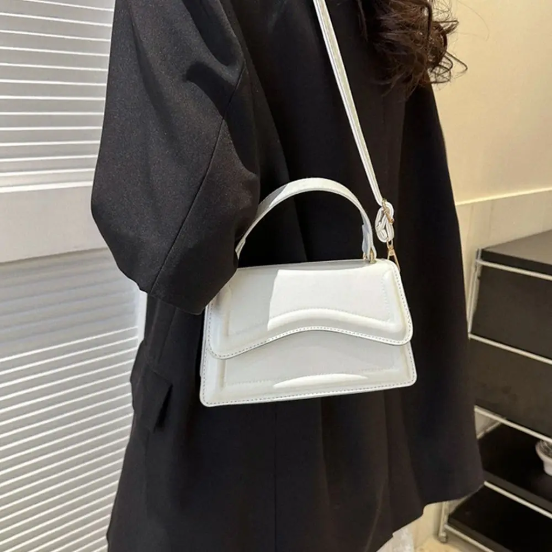 Stylish Leather Ladies Shoulder Bags - LuxeClass-white-The Livary