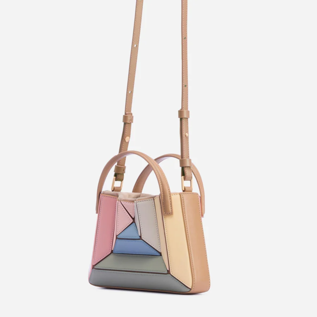 Modern Handbag with Geometric Design - GeoChic-pink-The Livary