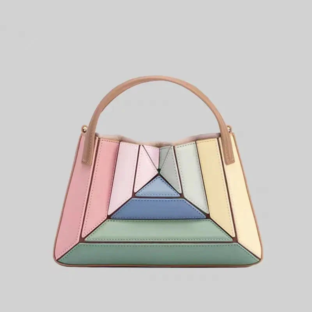 Modern Handbag with Geometric Design - GeoChic-pink-The Livary