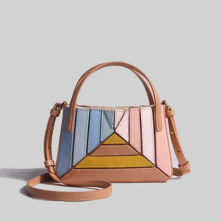 Modern Handbag with Geometric Design - GeoChic-blue-The Livary