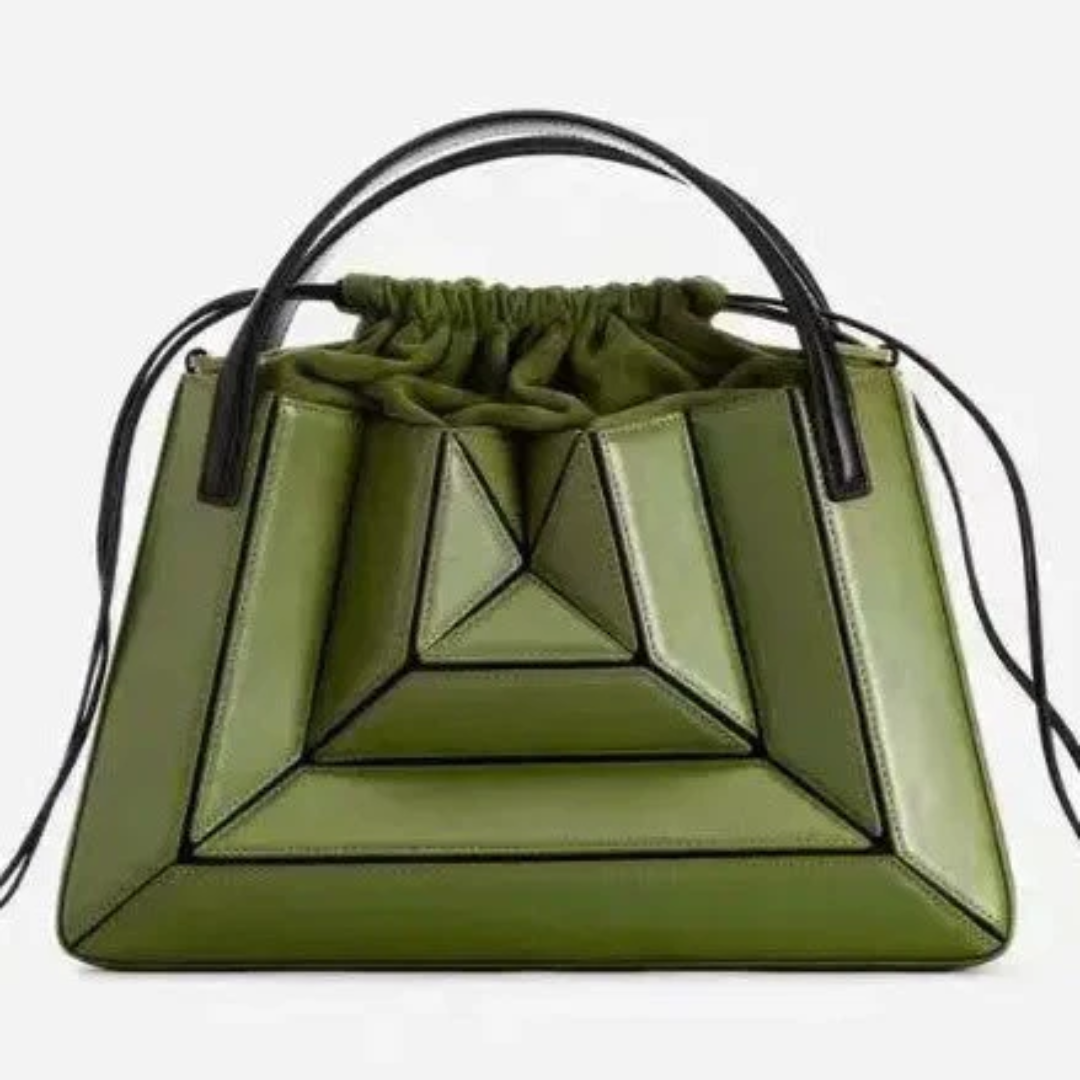 Modern Handbag with Geometric Design - GeoChic-green-The Livary