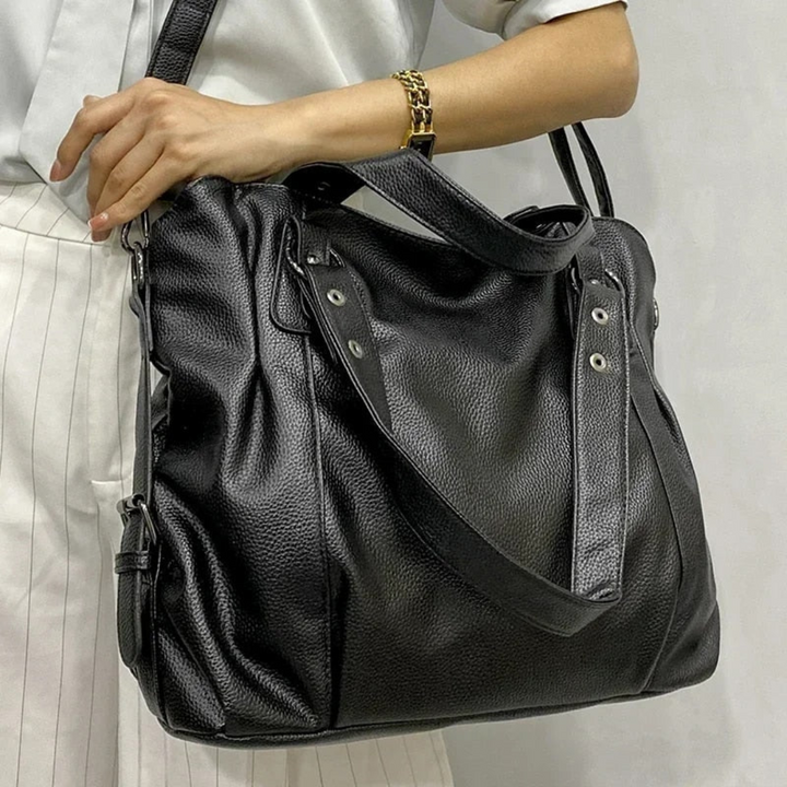 Luxury Leather Ladies Shoulder Bag - EliteCarry-beige-1-The Livary