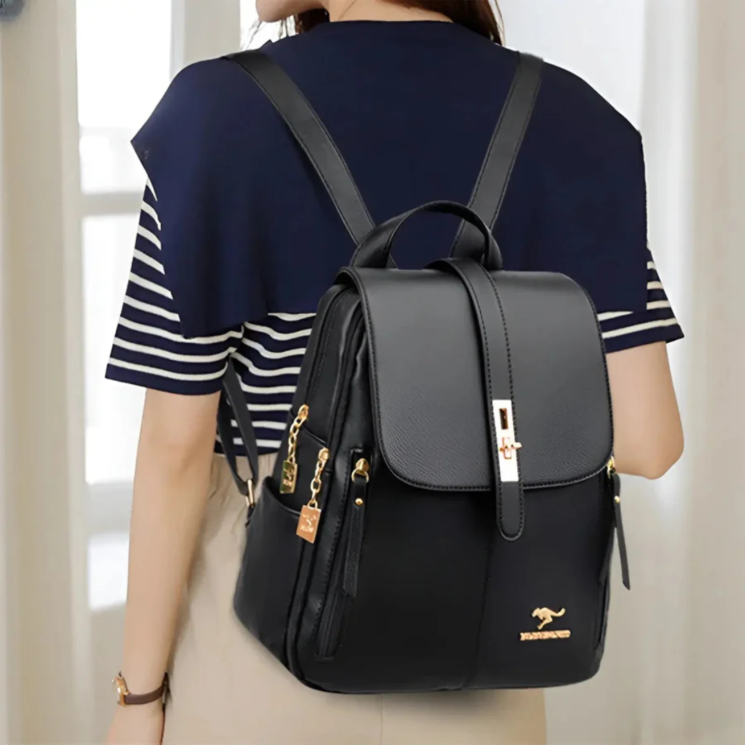 Stylish and High-Quality Ladies' Backpack - LuxeMate-black-1-The Livary