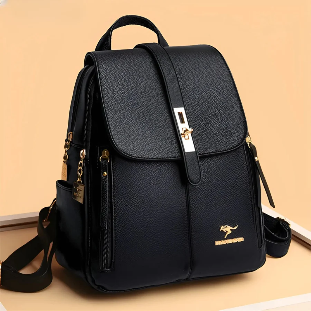 Stylish and High-Quality Ladies' Backpack - LuxeMate-black-1-The Livary