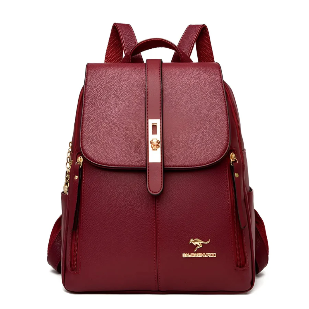 Stylish and High-Quality Ladies' Backpack - LuxeMate-burgundy red-The Livary