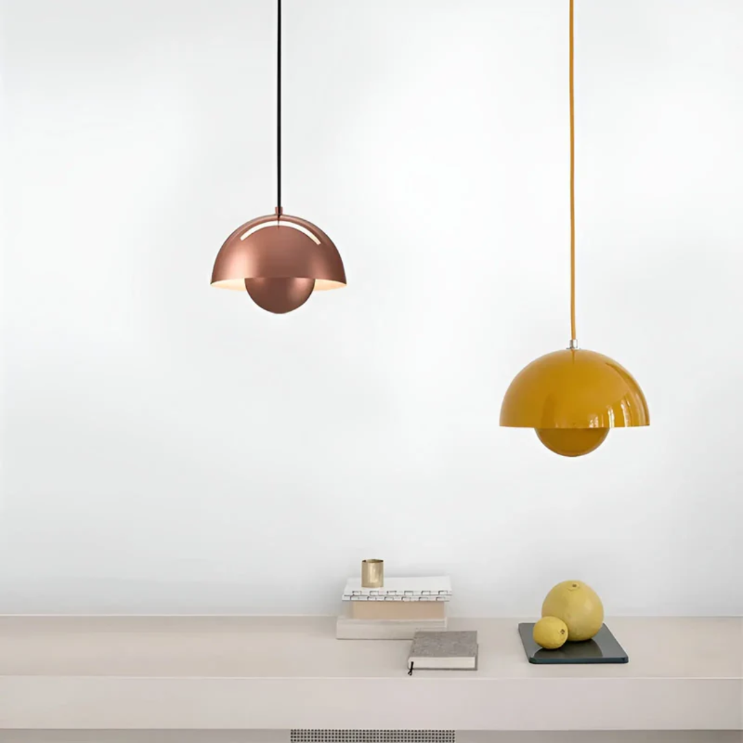 Scandinavian LED Pendant Lamp - NordicBlossom-pink-The Livary