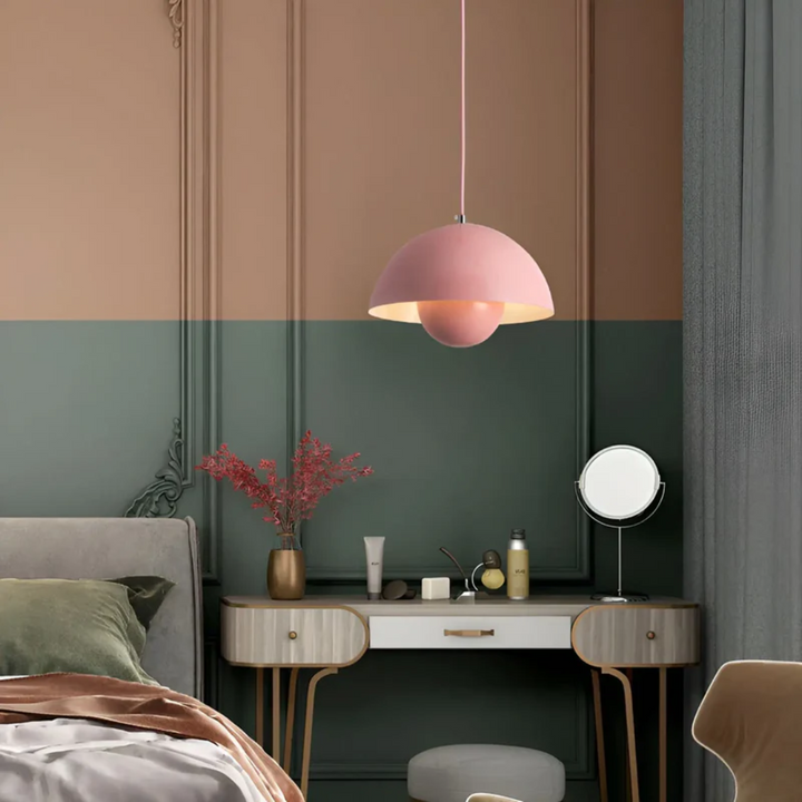Scandinavian LED Pendant Lamp - NordicBlossom-pink-The Livary