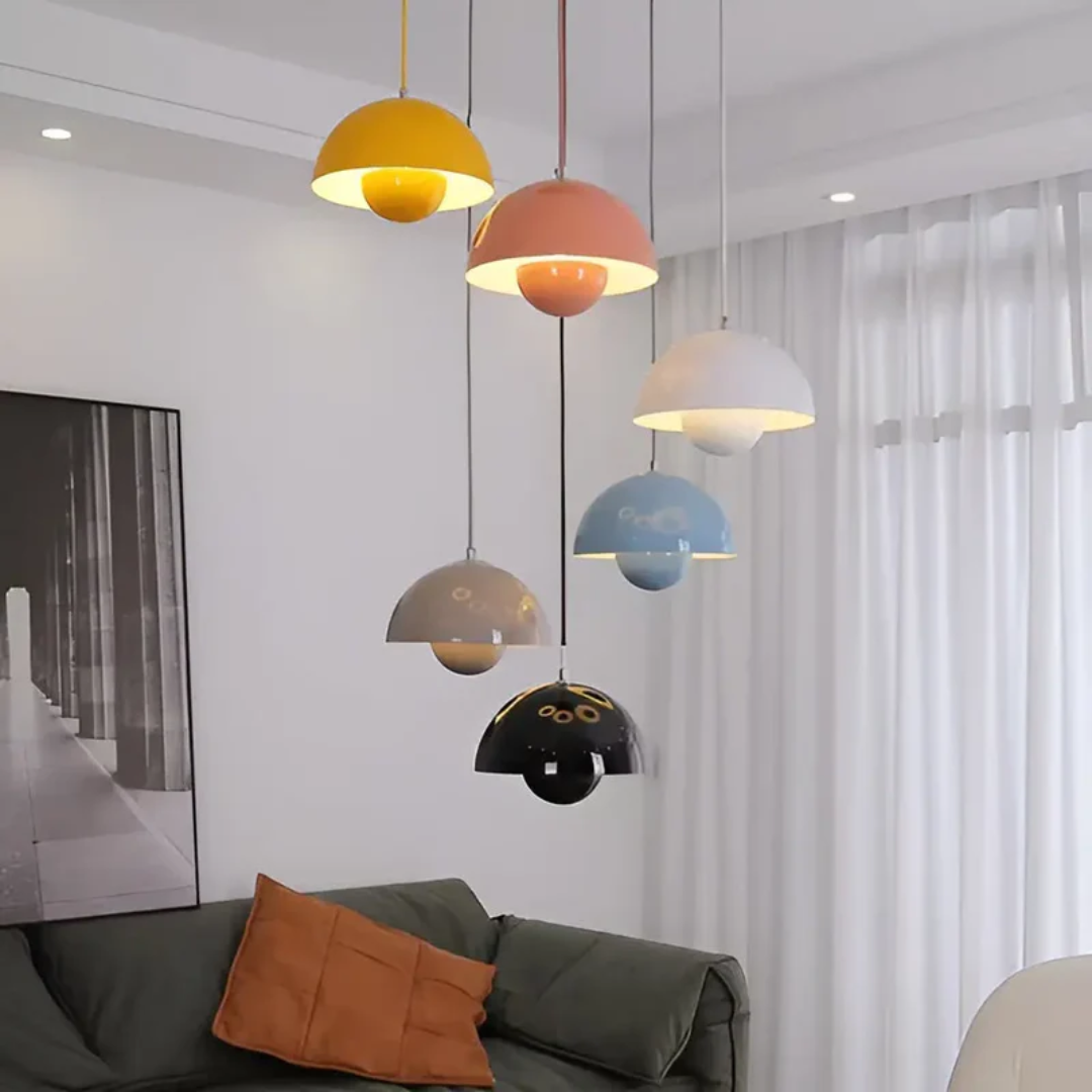Scandinavian LED Pendant Lamp - NordicBlossom-pink-The Livary