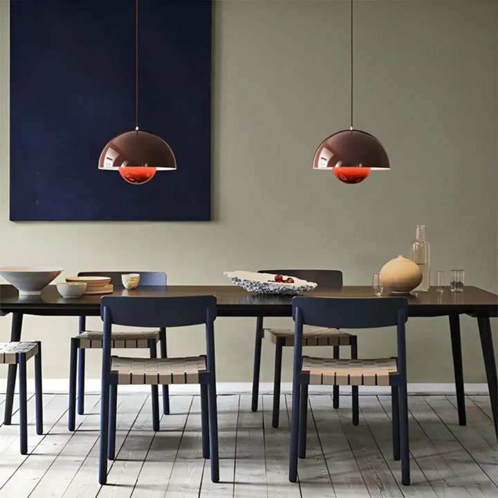 Scandinavian LED Pendant Lamp - NordicBlossom-pink-The Livary