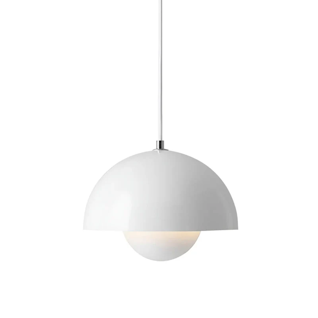 Scandinavian LED Pendant Lamp - NordicBlossom-white-The Livary