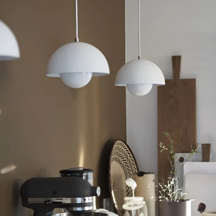 Scandinavian LED Pendant Lamp - NordicBlossom-pink-The Livary