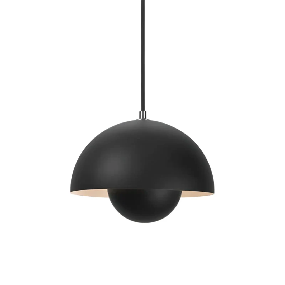 Scandinavian LED Pendant Lamp - NordicBlossom-black-1-The Livary