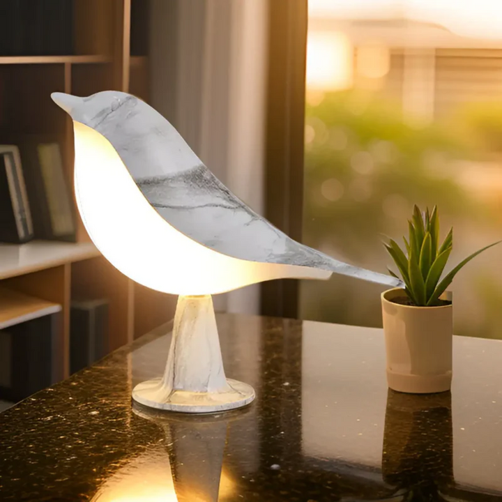 Stylish LED Bird Lamp with Touch Control and Aromatherapy - FeatherGlow-grey-The Livary