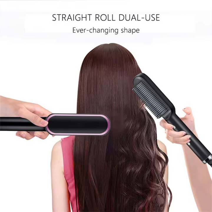 Hair Styler Brush – 5 Heat Settings, Fast Heating-Black-The Livary
