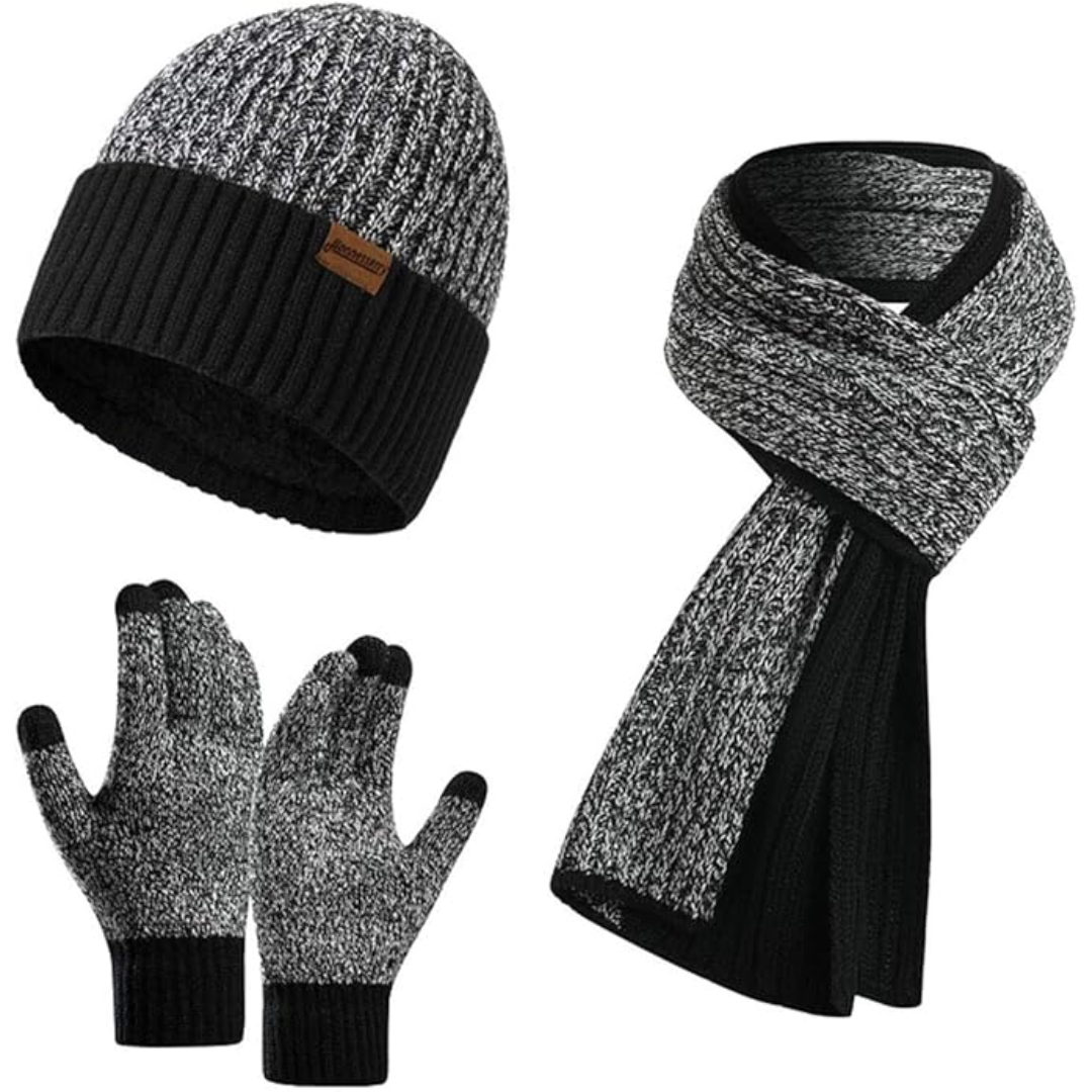Men's Winter Beanie & Gloves Set - Victor-Dark blue-The Livary