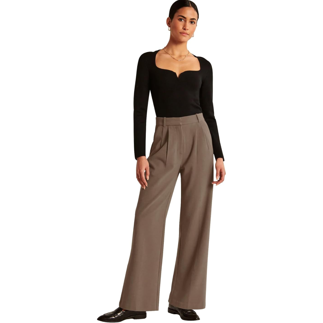 High Waisted Business Casual Work Trousers with Pockets - Katja-Black-Short-The Livary