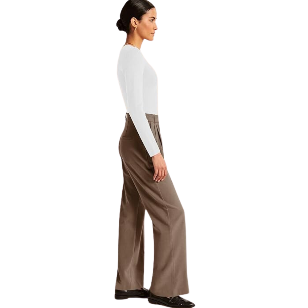 High Waisted Business Casual Work Trousers with Pockets - Katja-Black-Short-The Livary