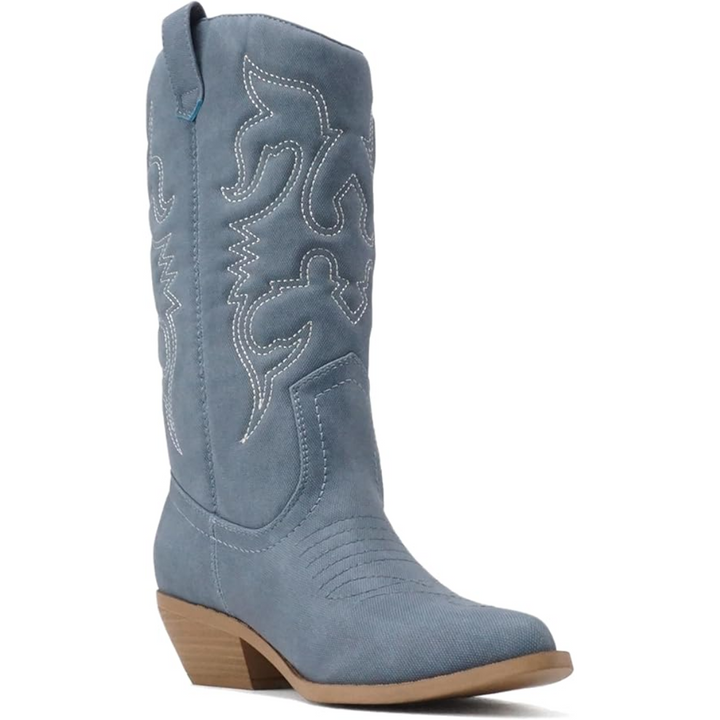 Stylish Western Pointed Cowboy Boots - Gracia-Sand-2.75-The Livary