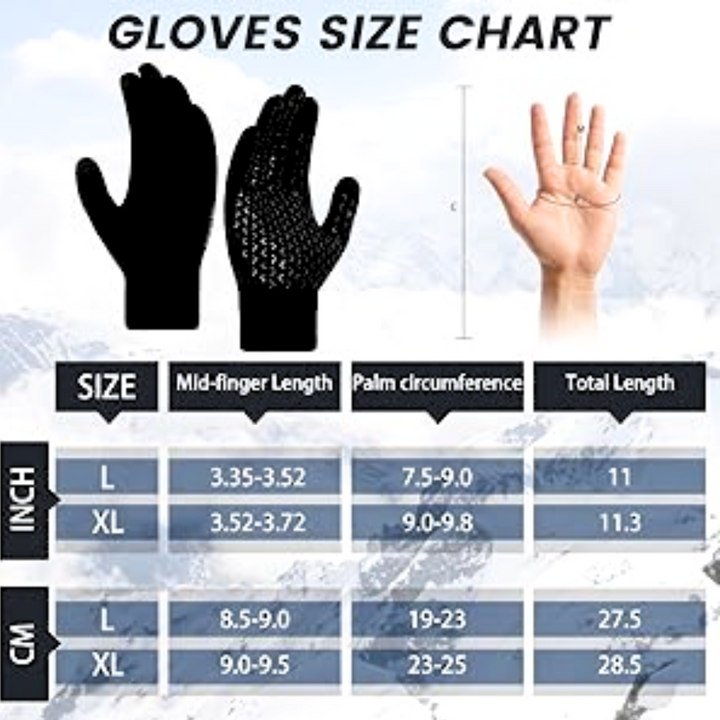Thermal Touchscreen Winter Gloves - Rowan-Black-L-The Livary