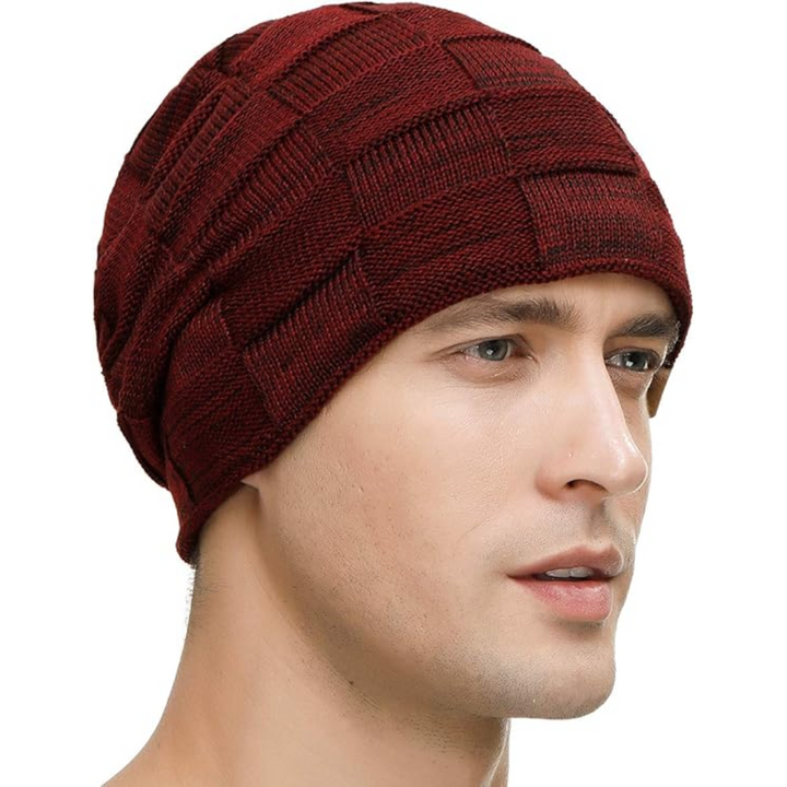 Slouchy Knitted Beanie - Luca-Black-The Livary