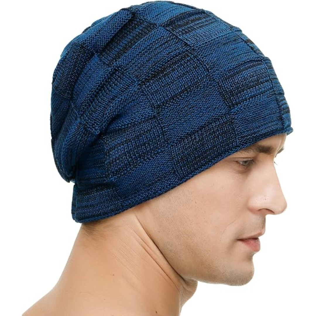 Slouchy Knitted Beanie - Luca-Black-The Livary
