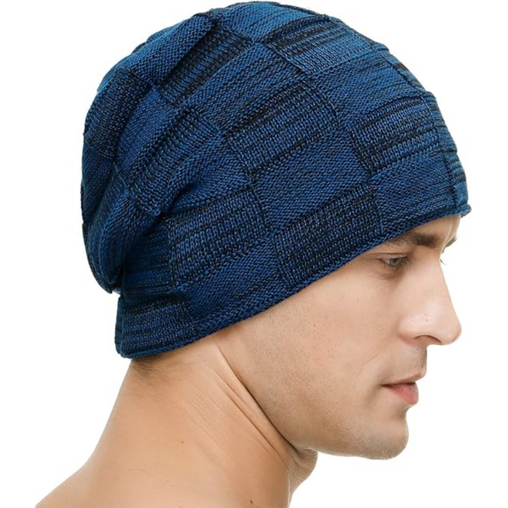 Slouchy Knitted Beanie - Luca-Black-The Livary