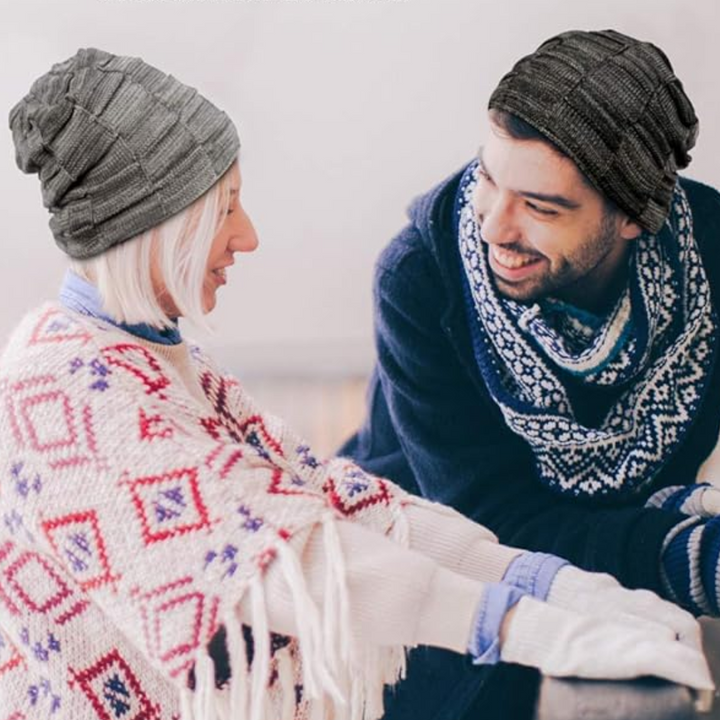 Slouchy Knitted Beanie - Luca-Black-The Livary