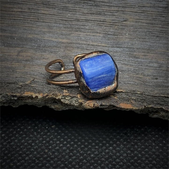 Natural Raw Birthstone Ring - Selina-September & Kyanite-The Livary