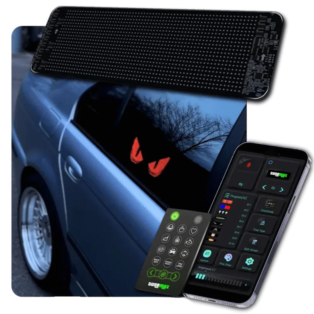 Customisable LED Car Display - GlowSign-16x32 LEDs - 2.76″ × 6.69″-The Livary