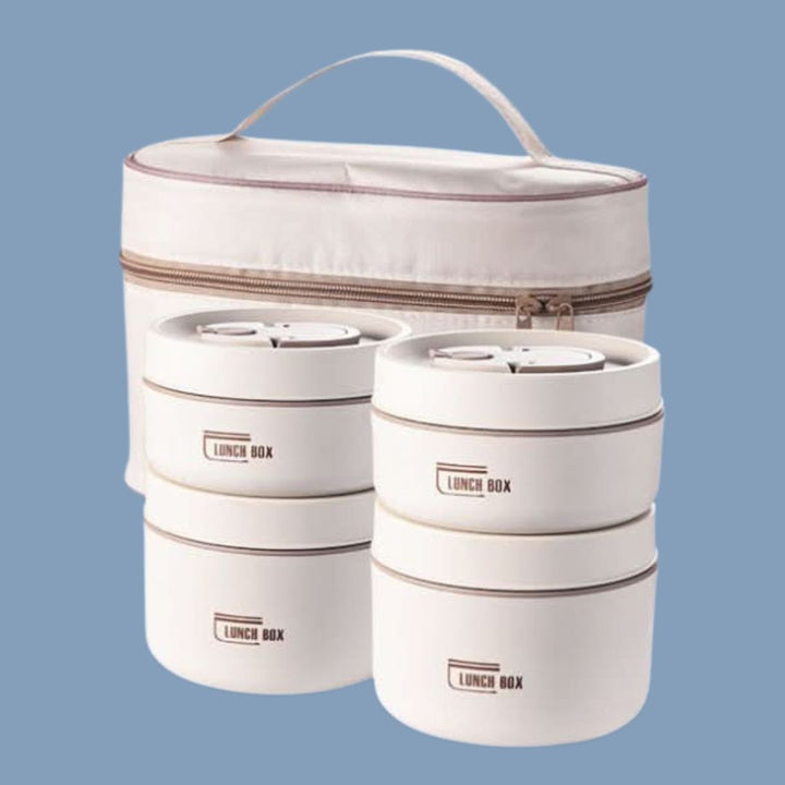Portable Insulated Meal Container Set - LunchMate-White-4-Dozen + Bag + FREE cutlery set-The Livary