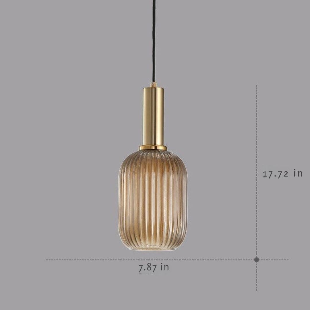 Retro Glass Pendant Lamp - ColorVibe-Brown-A-The Livary