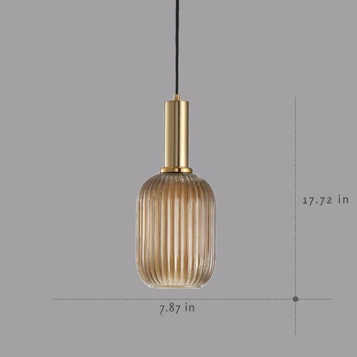 Retro Glass Pendant Lamp - ColorVibe-Brown-A-The Livary