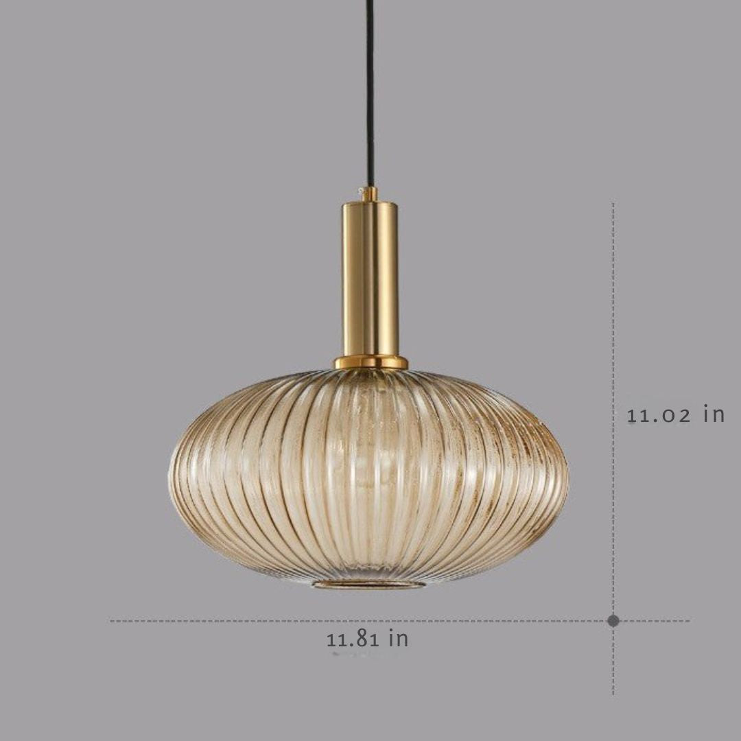 Retro Glass Pendant Lamp - ColorVibe-Brown-A-The Livary