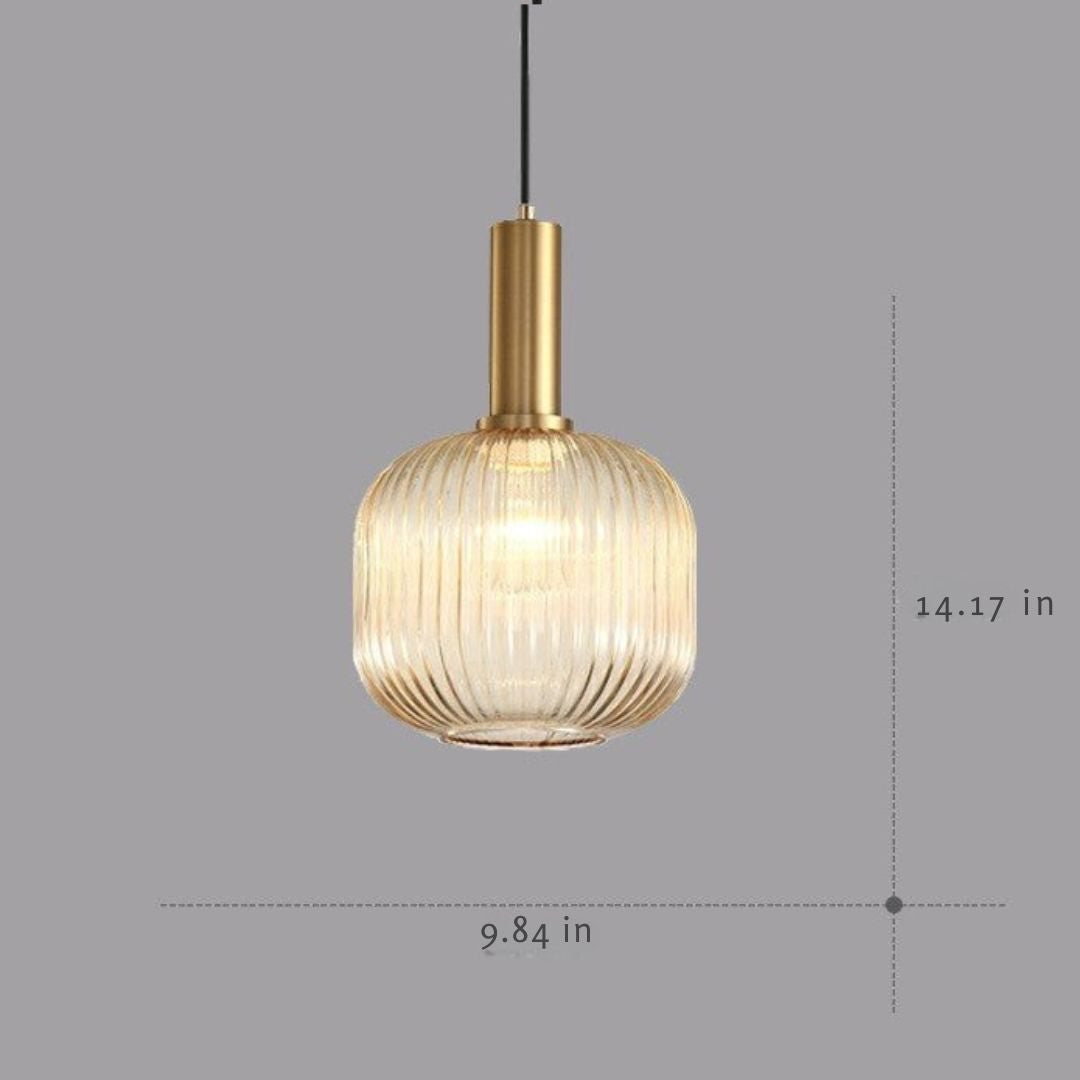 Retro Glass Pendant Lamp - ColorVibe-Brown-A-The Livary