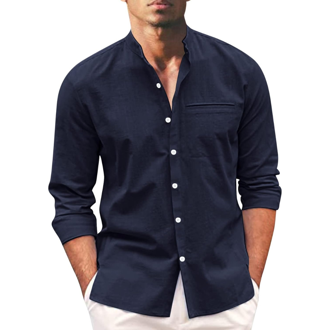 Stylish summer shirt in plus size for men – Hayes-Navy-M-The Livary
