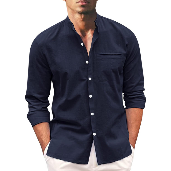 Stylish summer shirt in plus size for men – Hayes-Navy-M-The Livary