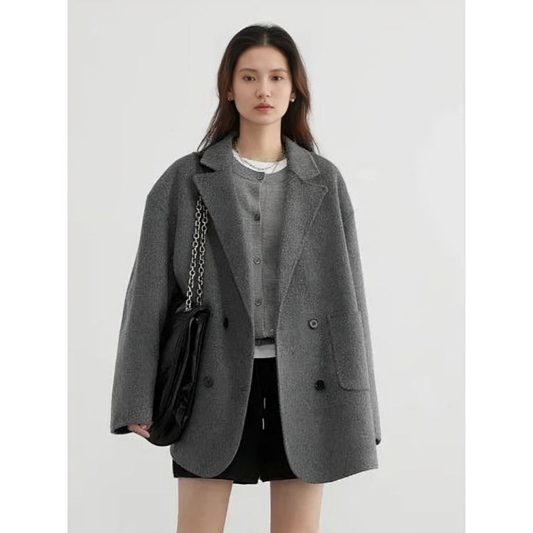 Luxury Wool Women's Coat - Aurora-Grey-S-The Livary
