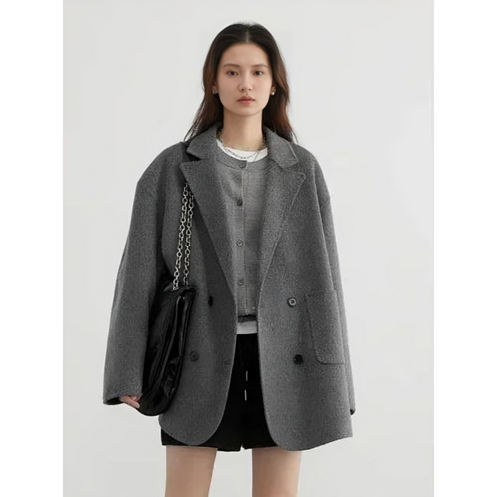 Luxury Wool Women's Coat - Aurora-Grey-S-The Livary