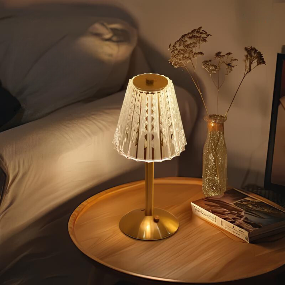 Golden Crystal Table Lamp - Aurora Luxe-Classic-The Livary