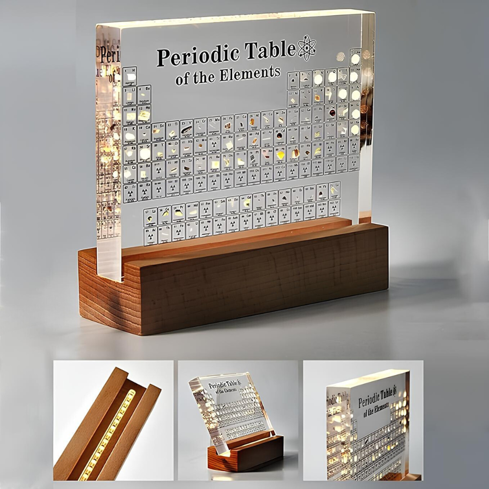 Illuminated Periodic Table with Real Elements - Elementa-Small-The Livary