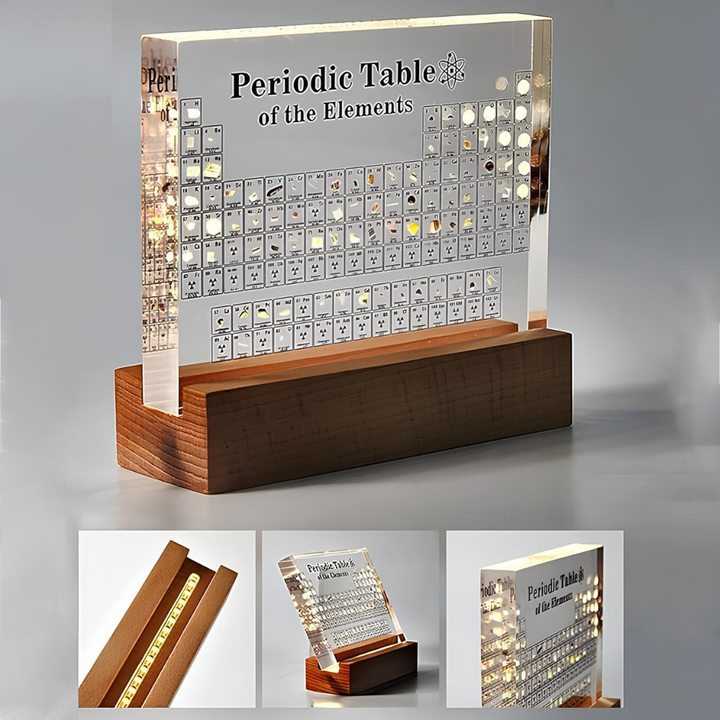 Illuminated Periodic Table with Real Elements - Elementa-Small-The Livary