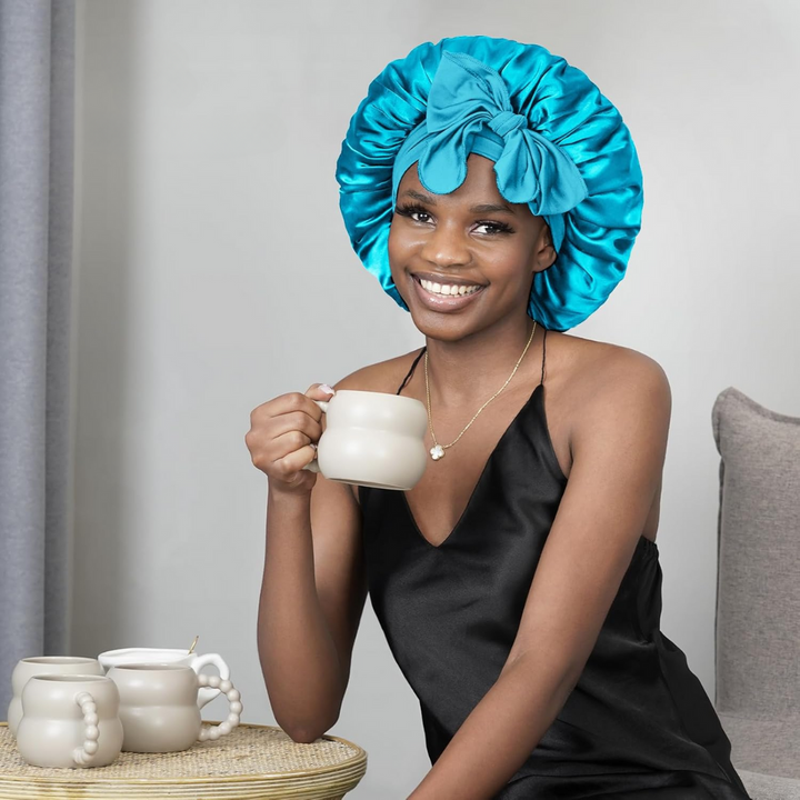 Satin Bonnet – Sleep Cap for Women-Champagne-The Livary