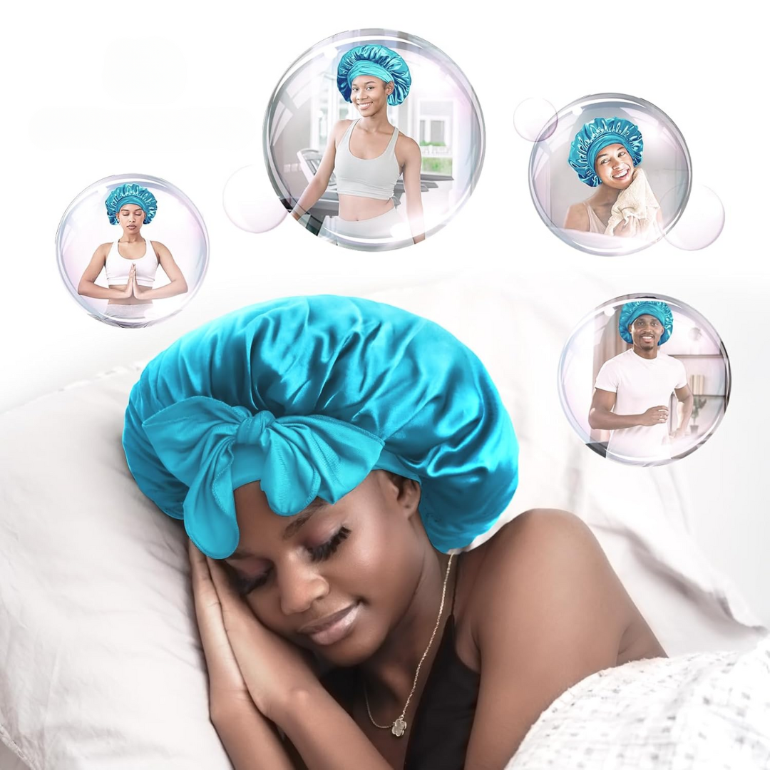 Satin Bonnet – Sleep Cap for Women-Champagne-The Livary