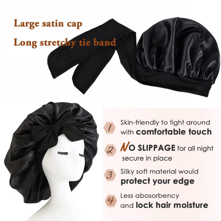Satin Bonnet – Sleep Cap for Women-Champagne-The Livary