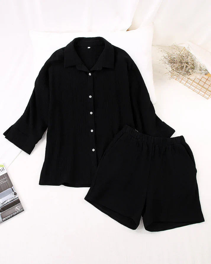 Two-piece summer combo with structure for women – Tabea-Black-S-The Livary