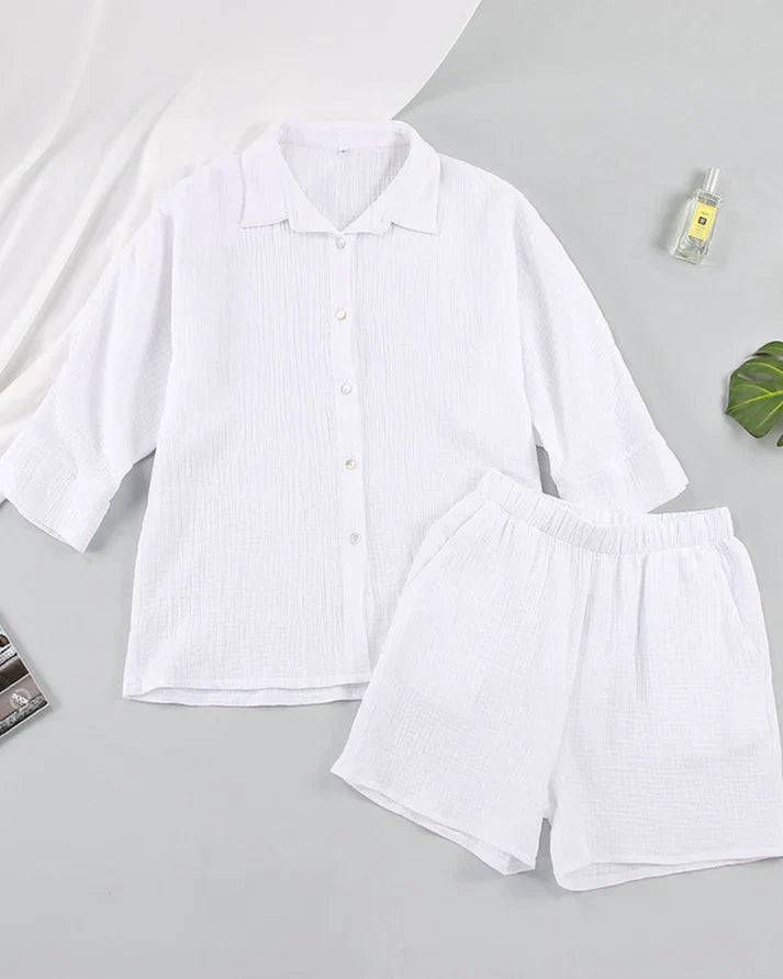Two-piece summer combo with structure for women – Tabea-White-S-The Livary