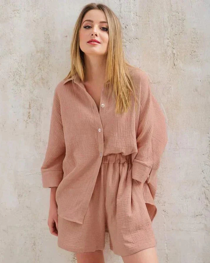 Two-piece summer combo with structure for women – Tabea-Brown-S-The Livary