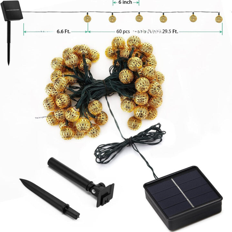 Moroccan Style Waterproof Solar Light Strings - SunGlow Strings-Silver-The Livary